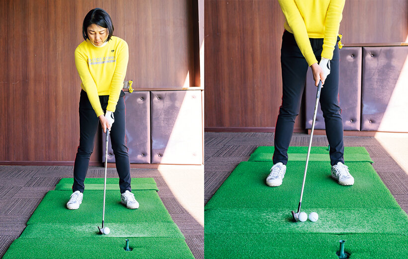 低い球を打つため基本：アドレスした時のボールの位置